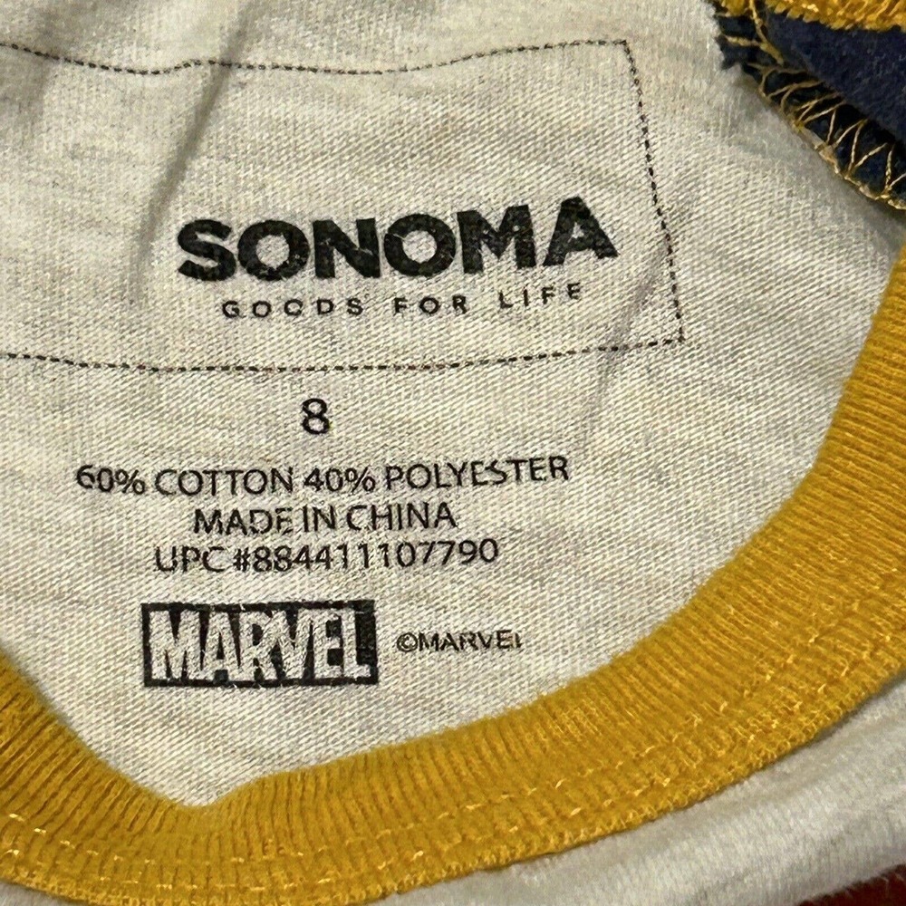 Marvel Superhereos Boys Size 8 Gray T-shirt Capt. America, Iron man, Thor - Picture 3 of 11